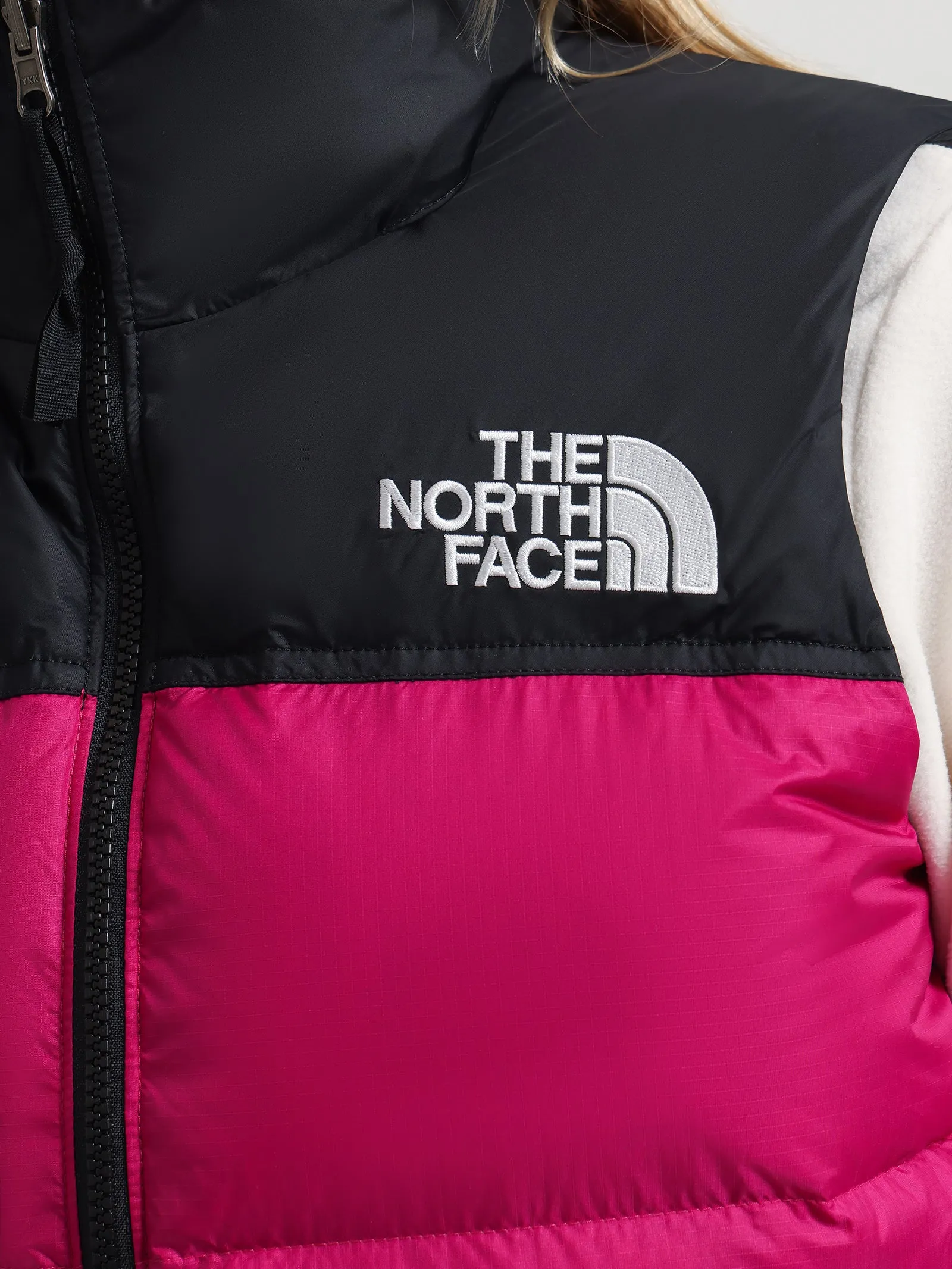 1996 Retro Nuptse Vest in Fuschia Pink