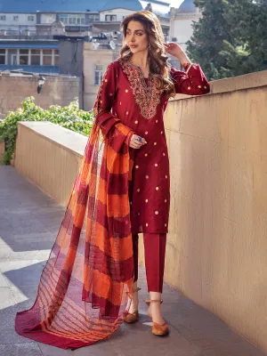 3 Piece Khaddar Suit-Embroidered (Unstitched)