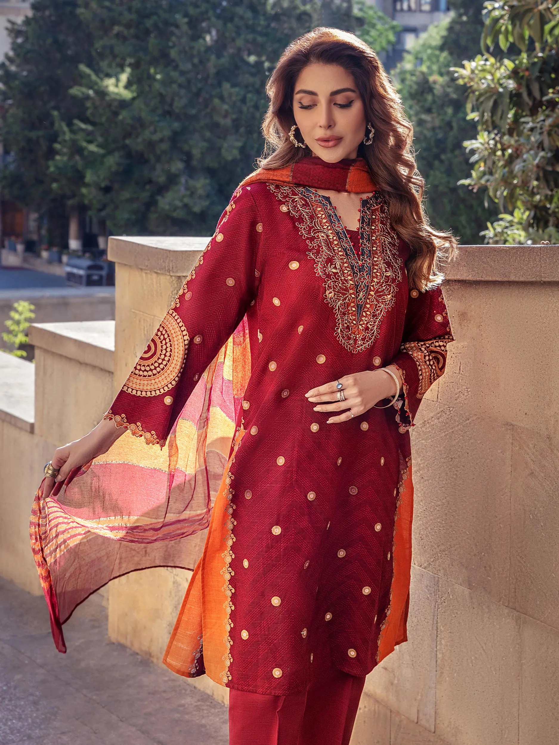 3 Piece Khaddar Suit-Embroidered (Unstitched)