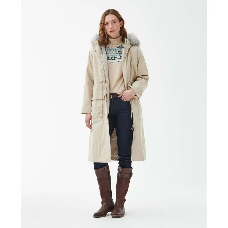 Barbour Deer Waterproof Ladies Jacket - Mist/Gardenia Dress