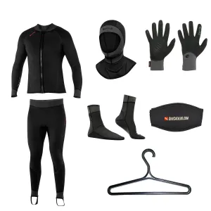 BARE Men's Exowear Jacket, Pants, Hoods, Gloves, Socks Package w/ FREE Wetsuit Hanger & Mask Strap