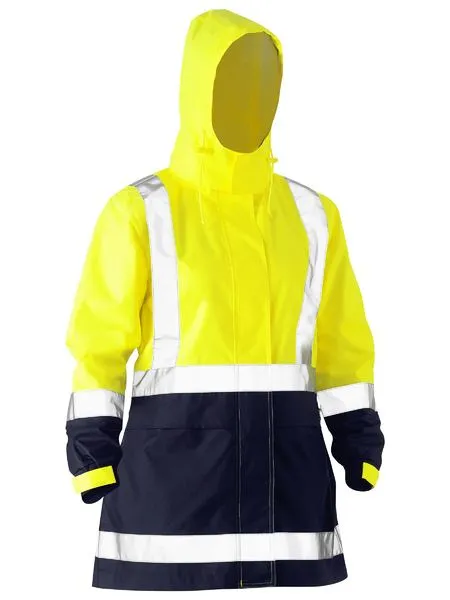 Bisley Womens Taped Hi Vis Recycled Rain Shell Jacket (BJL6766T)