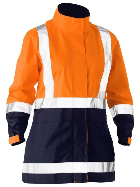 Bisley Womens Taped Hi Vis Recycled Rain Shell Jacket (BJL6766T)