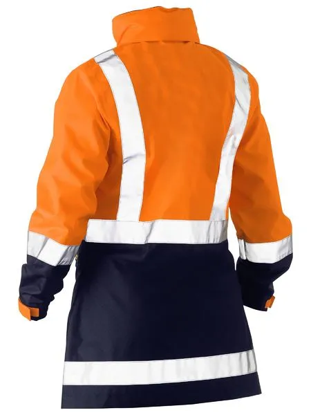 Bisley Womens Taped Hi Vis Recycled Rain Shell Jacket (BJL6766T)