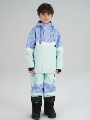 Boy's Solid Color Ski Outfit With Waist Zip