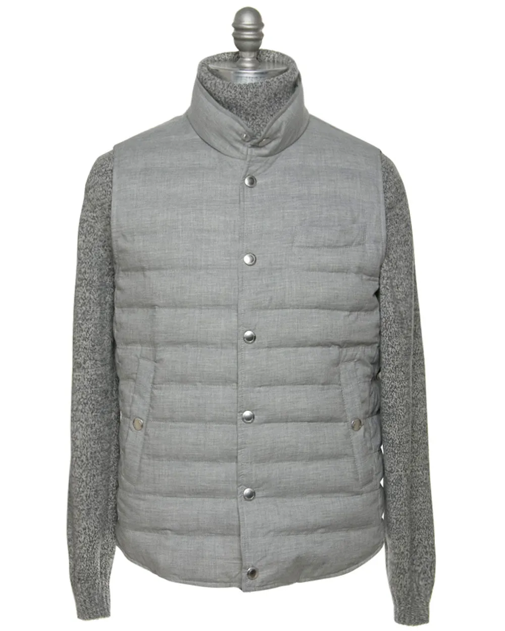 Charcoal Grey Quilted Down Vest