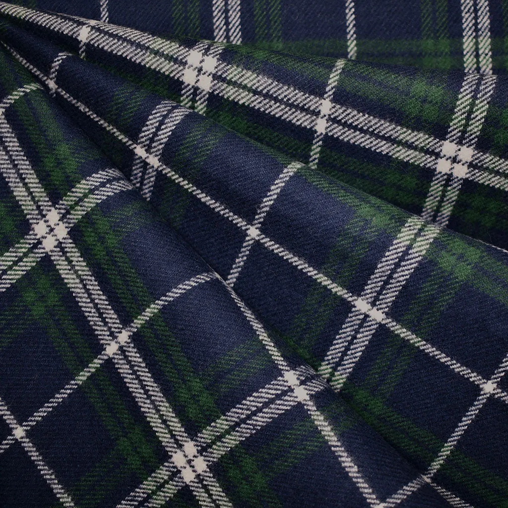 Cozy Cotton Flannel Layered Tartan Plaid Navy/Hunter