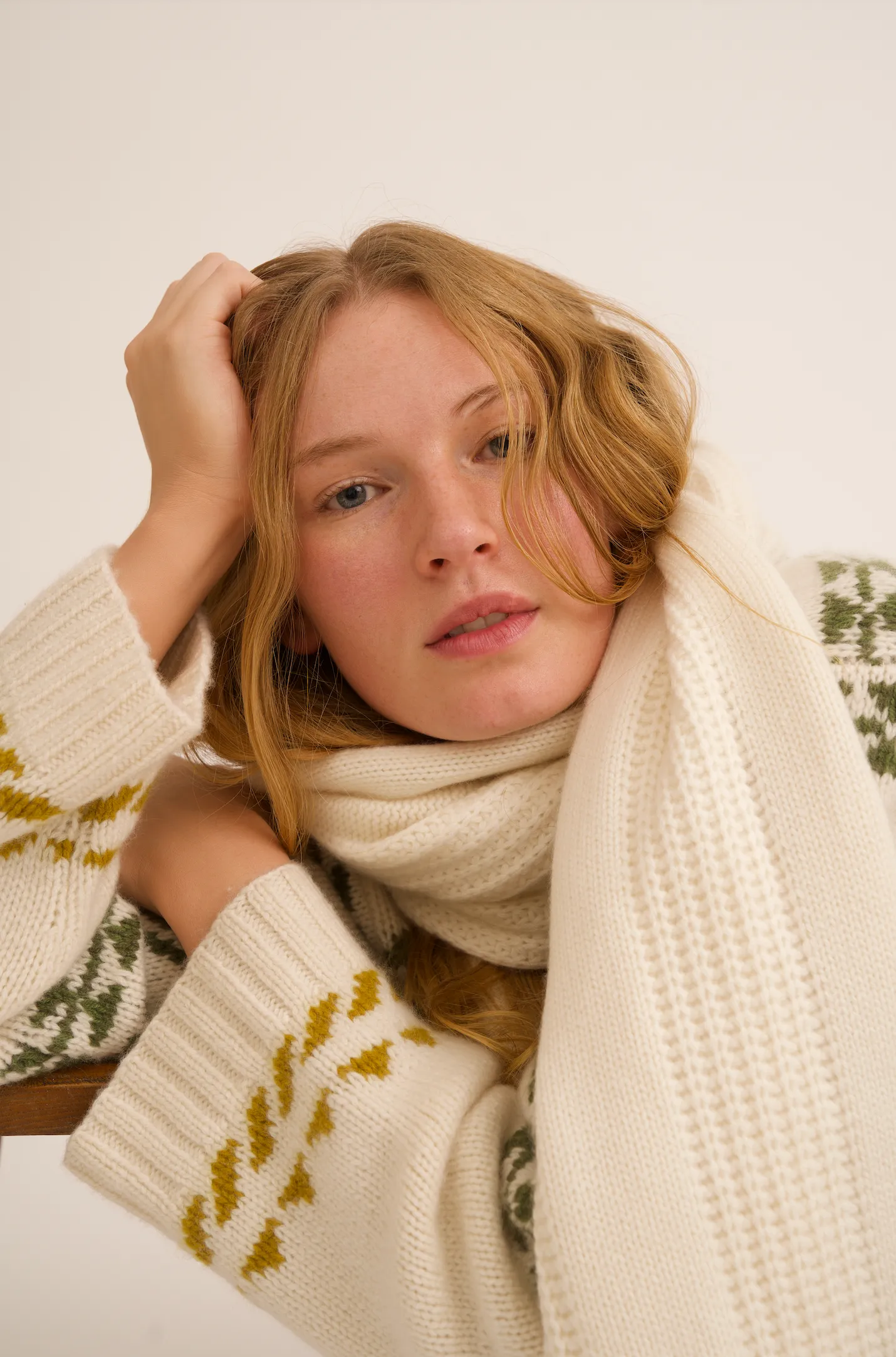 Crew Neck Fair Isle Cashmere Sweater