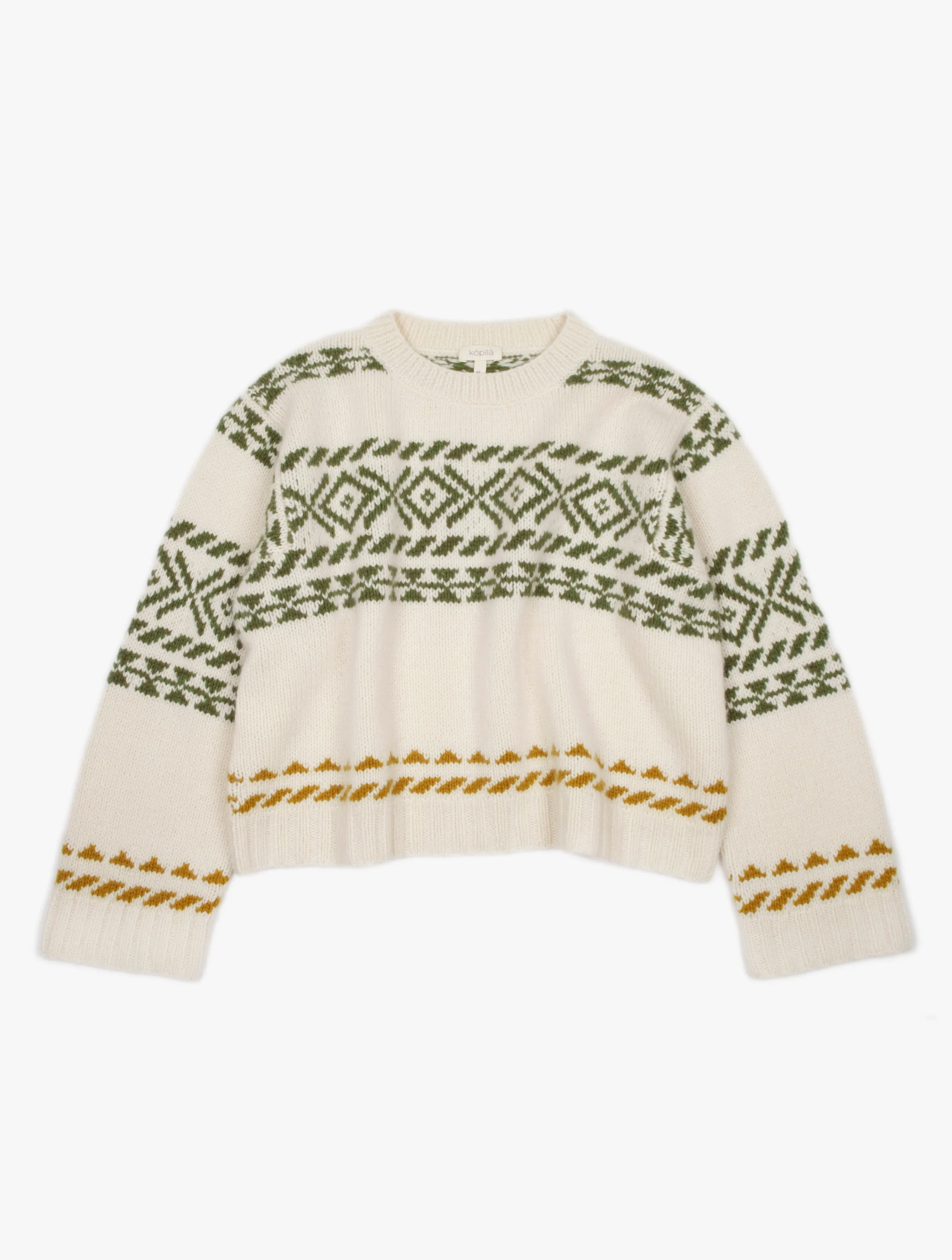 Crew Neck Fair Isle Cashmere Sweater