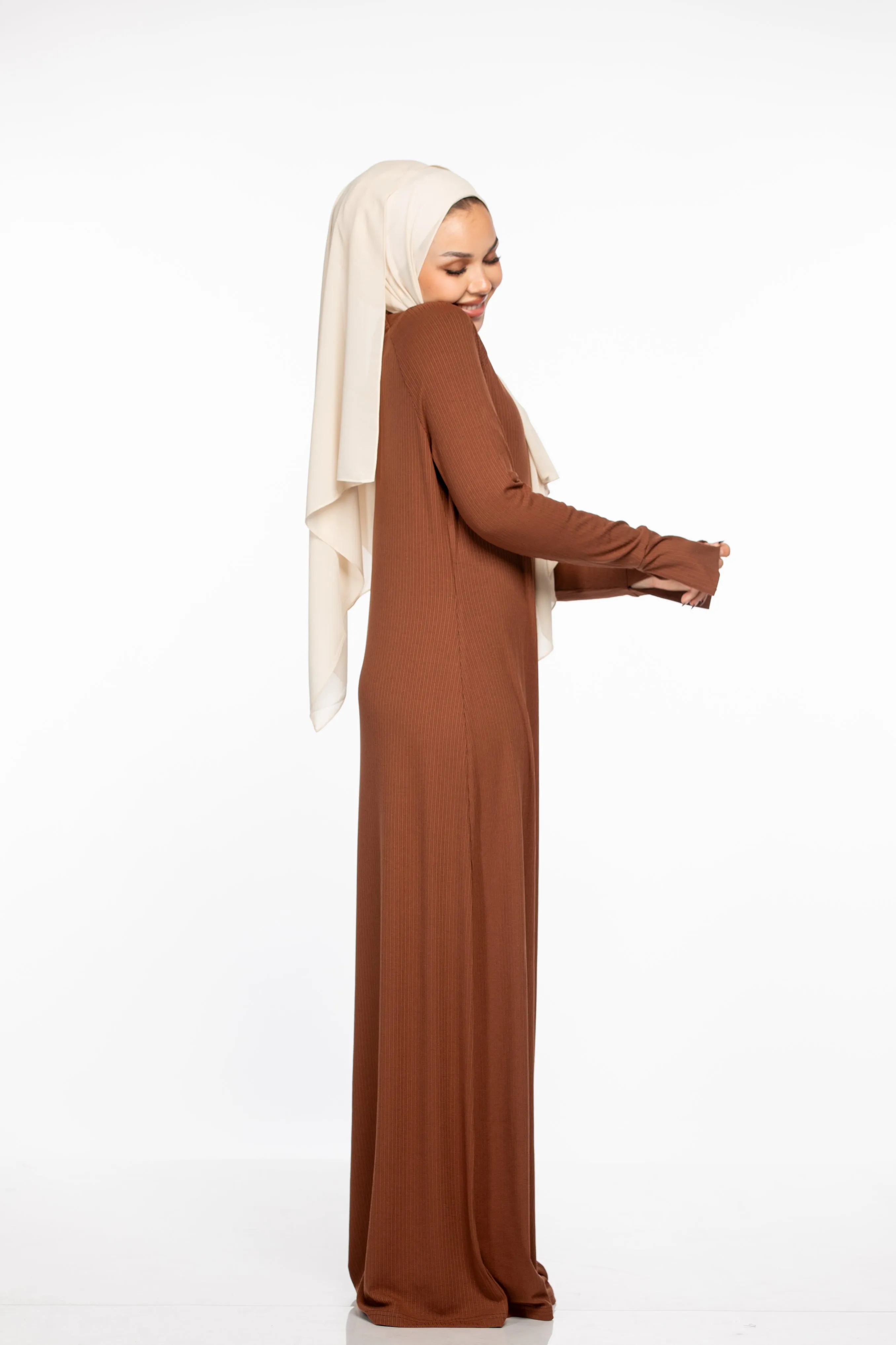 Elina Premium Ribbed Maxi - Coco