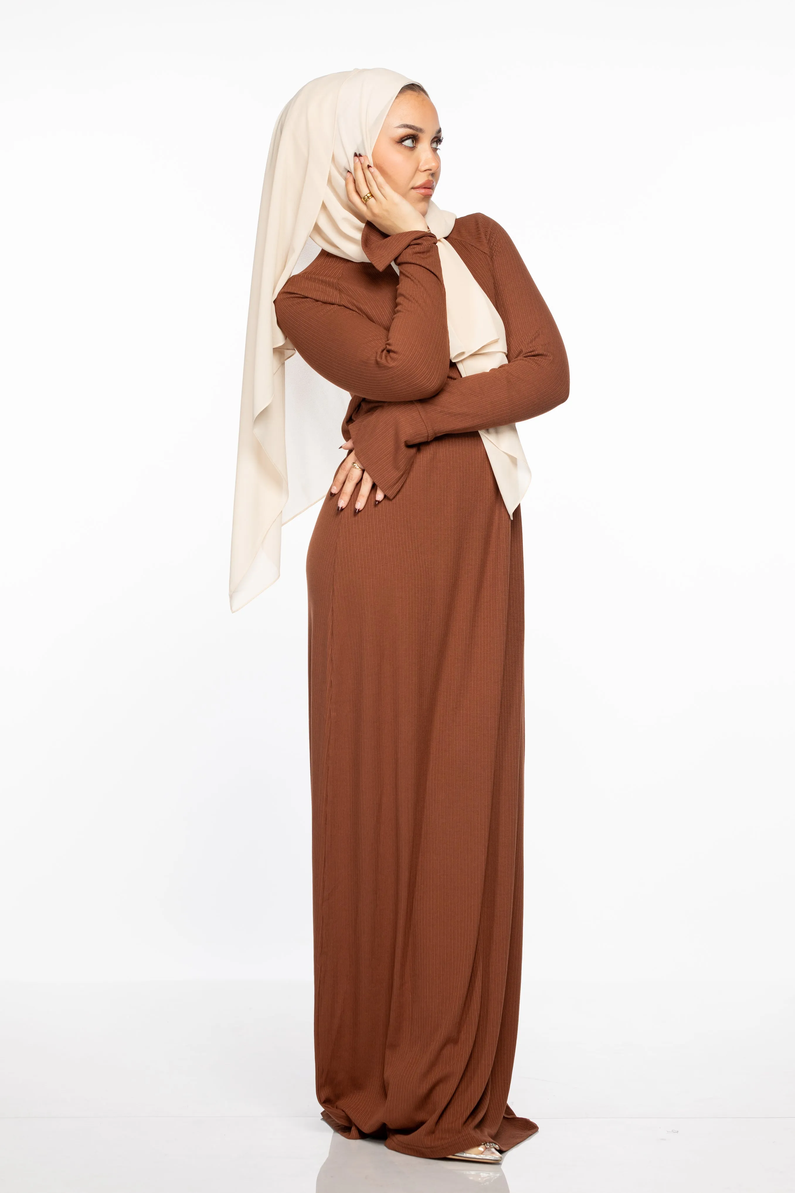 Elina Premium Ribbed Maxi - Coco