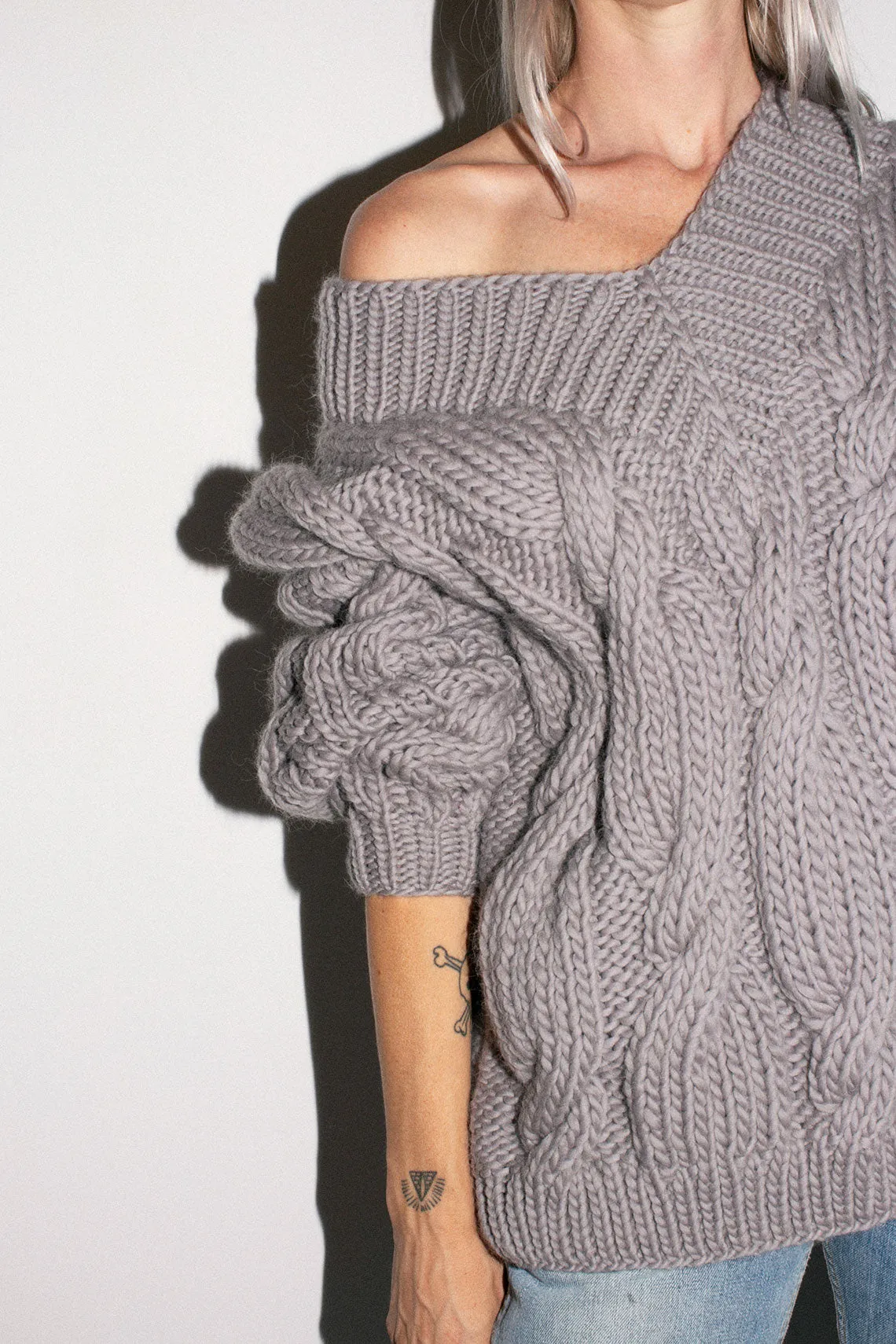 Grey Onion V Neck Sweater