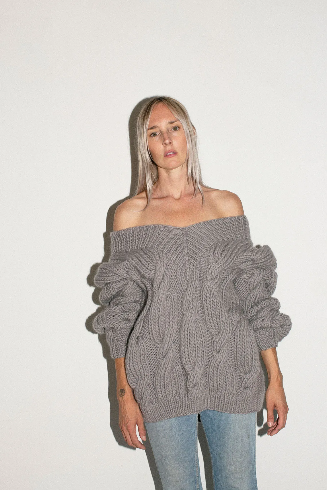 Grey Onion V Neck Sweater