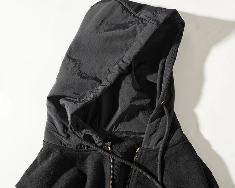 Heavy sweater pocket in winter loose thickened hooded autumn and winter hooded cashmere padded jacket men