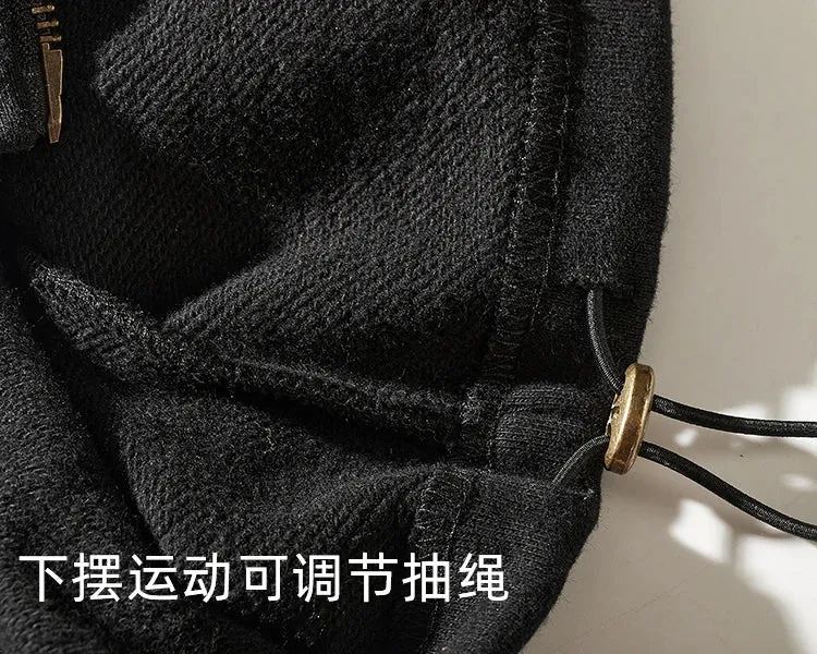 Heavy sweater pocket in winter loose thickened hooded autumn and winter hooded cashmere padded jacket men