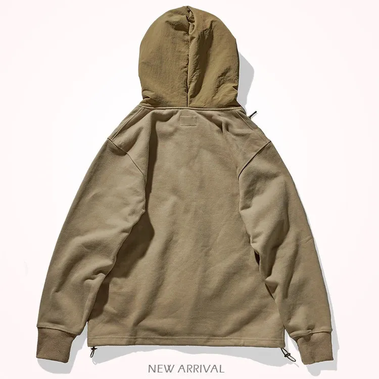 Heavy sweater pocket in winter loose thickened hooded autumn and winter hooded cashmere padded jacket men