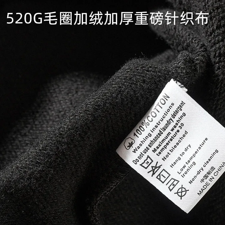 Heavy sweater pocket in winter loose thickened hooded autumn and winter hooded cashmere padded jacket men