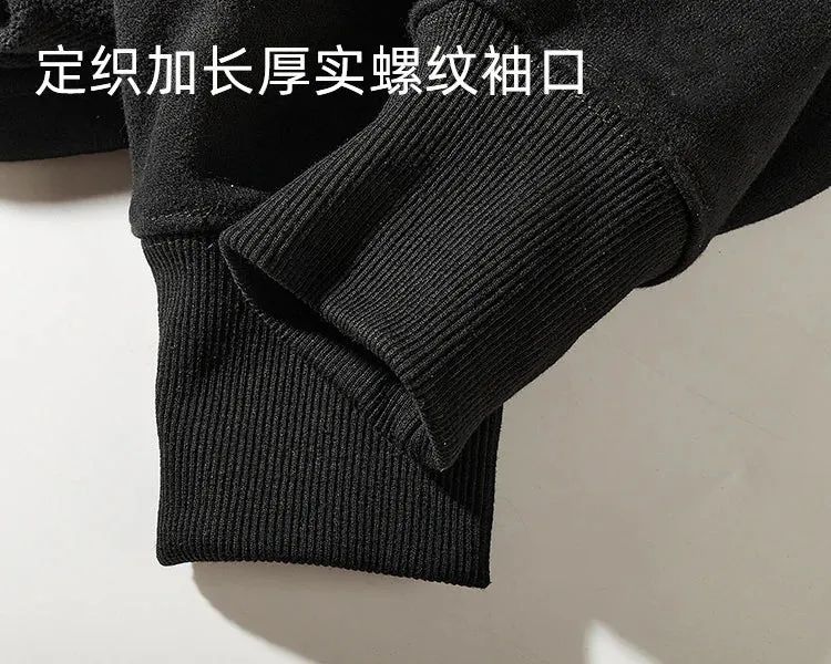 Heavy sweater pocket in winter loose thickened hooded autumn and winter hooded cashmere padded jacket men