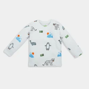 Infant Boys Round Neck T-Shirt Animals-White