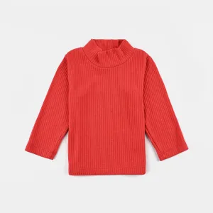 Infant Unisex Turtle Neck T-Shirt-Red