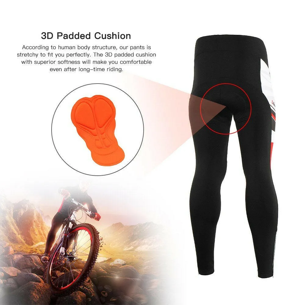 Lixada Men's Winter Thermal Fleece Cycling Clothing Set Long Sleeve Windproof Cycling Jersey Coat Jacket with 3D Padded Pants Trousers