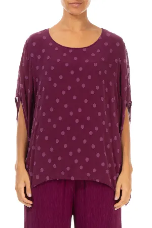 Loose Magenta Dotty Silk Blouse