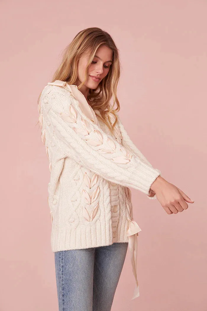 Loveshackfancy Kassius Cardigan in Snow