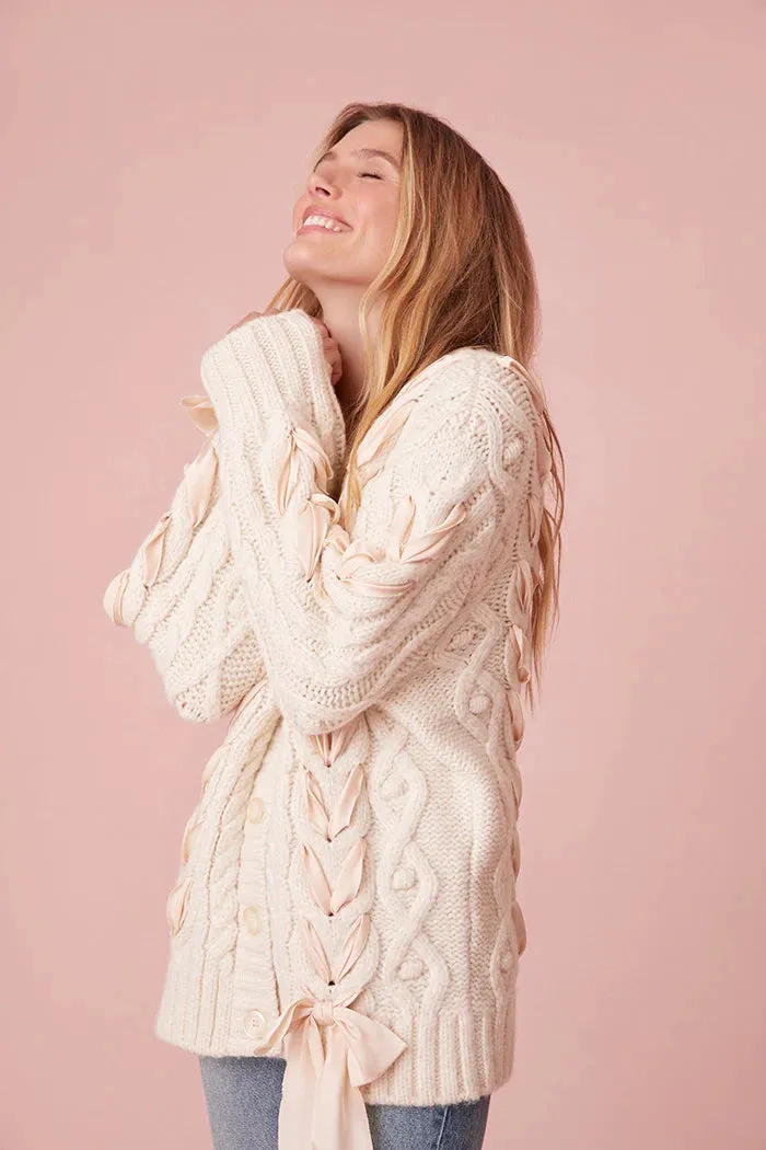 Loveshackfancy Kassius Cardigan in Snow