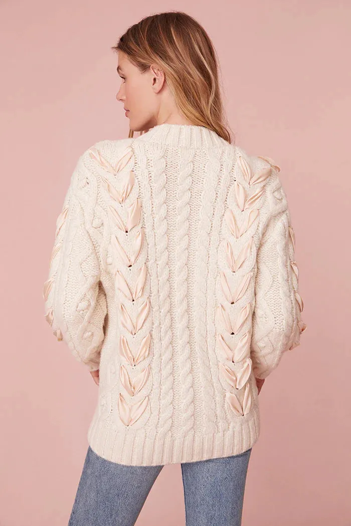 Loveshackfancy Kassius Cardigan in Snow