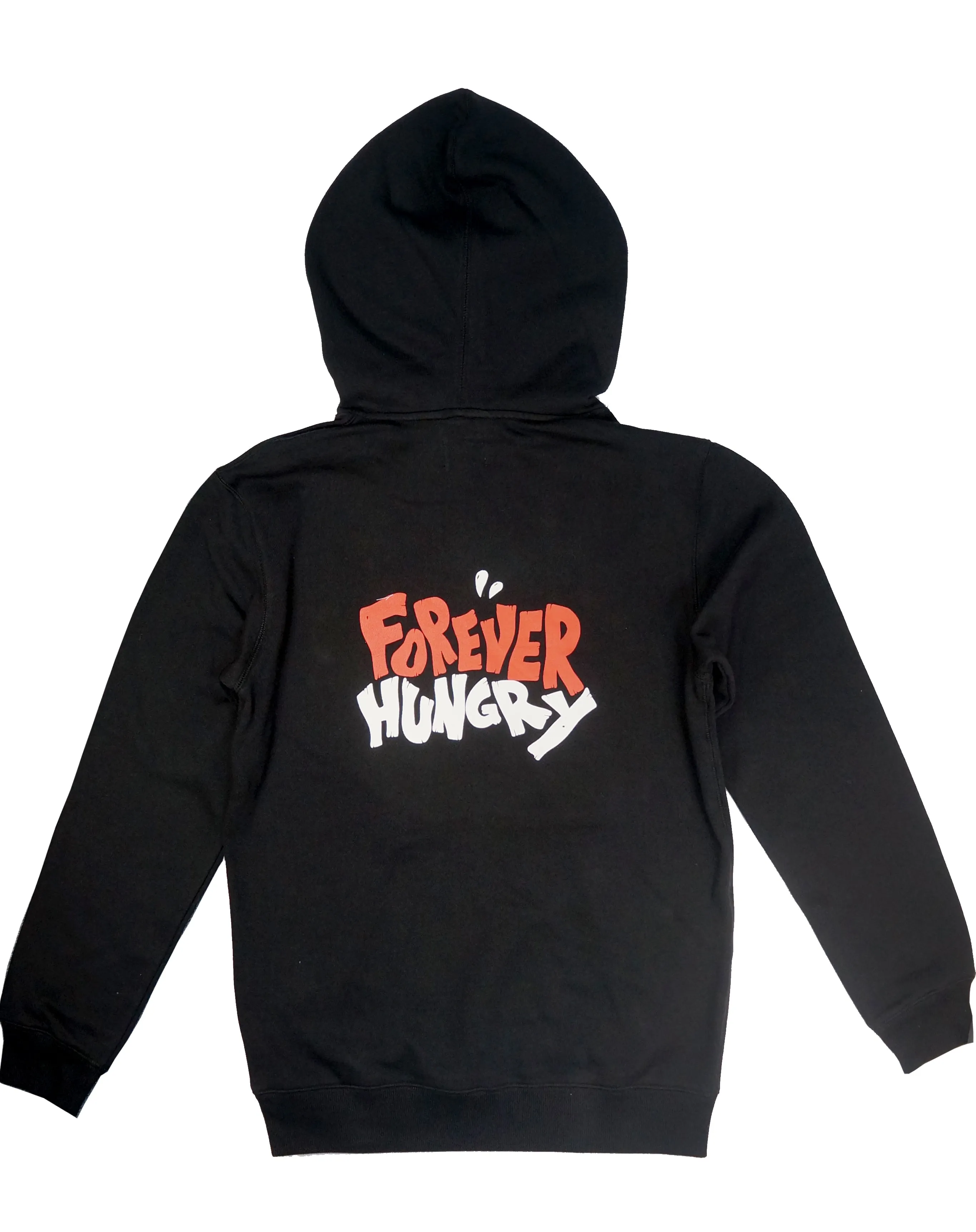 <A 000a109j>Fungolia Big Hood Fleece Hoodie - Forever Hungry (Black)