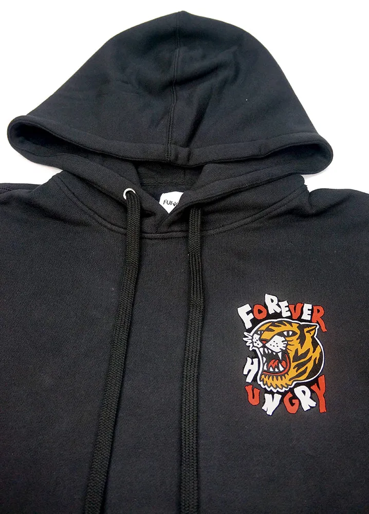 <A 000a109j>Fungolia Big Hood Fleece Hoodie - Forever Hungry (Black)