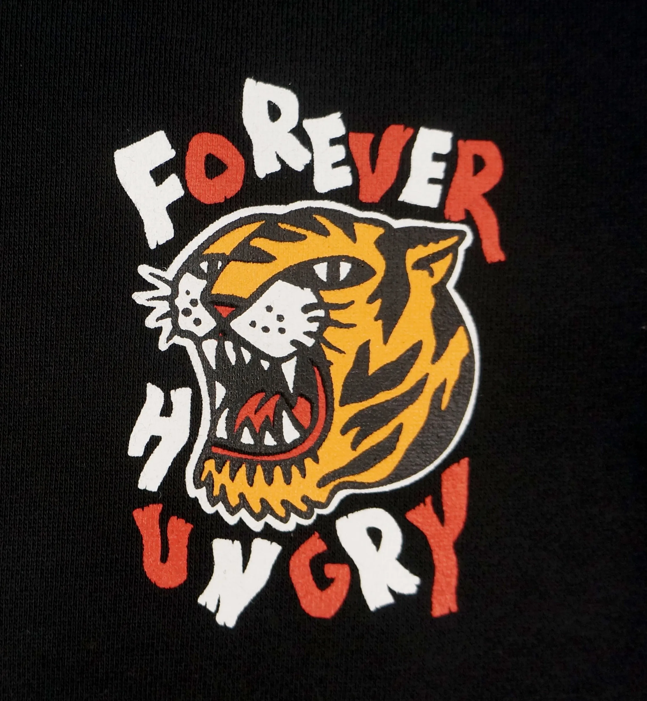 <A 000a109j>Fungolia Big Hood Fleece Hoodie - Forever Hungry (Black)