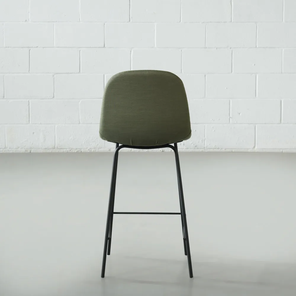 MILAN - Green Fabric Counter Stool