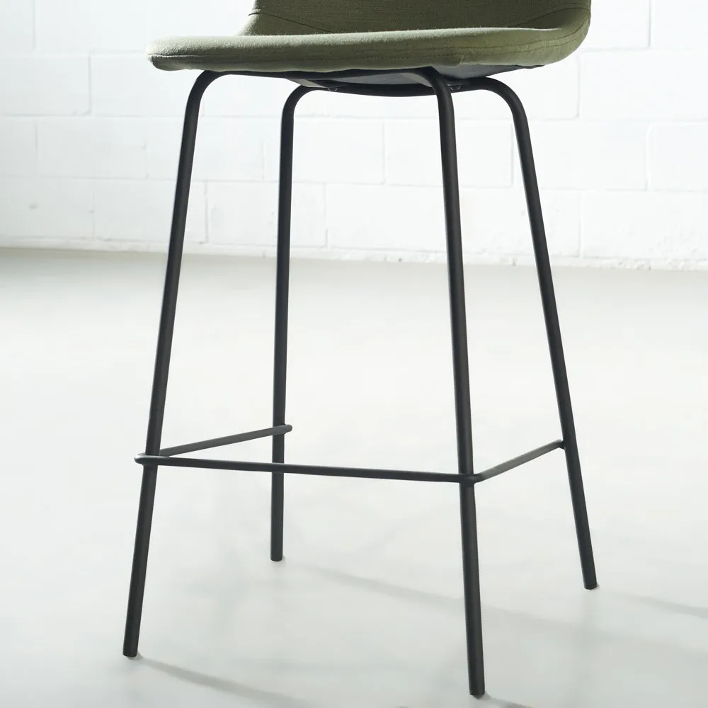 MILAN - Green Fabric Counter Stool