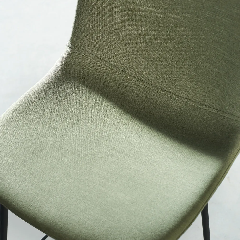 MILAN - Green Fabric Counter Stool