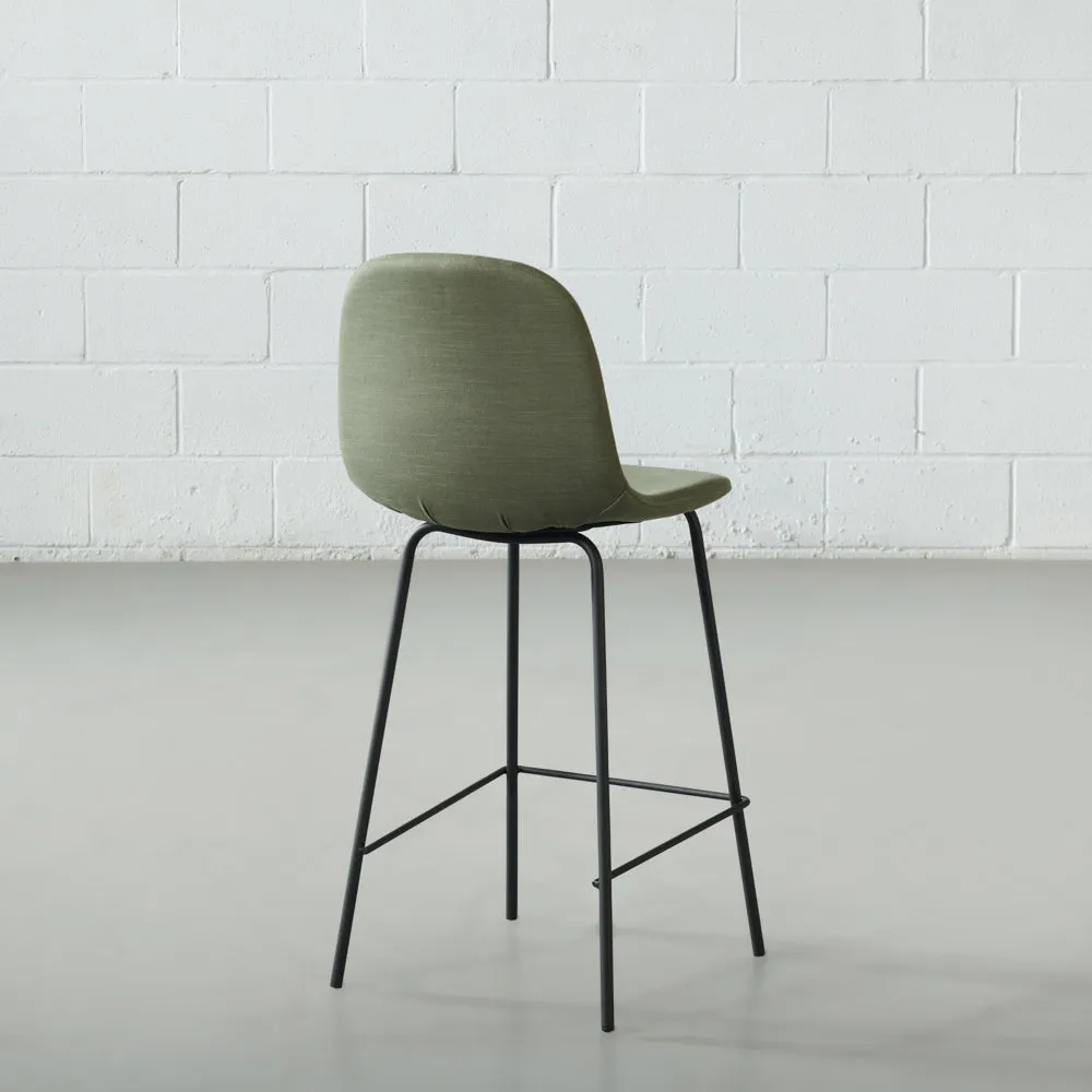 MILAN - Green Fabric Counter Stool