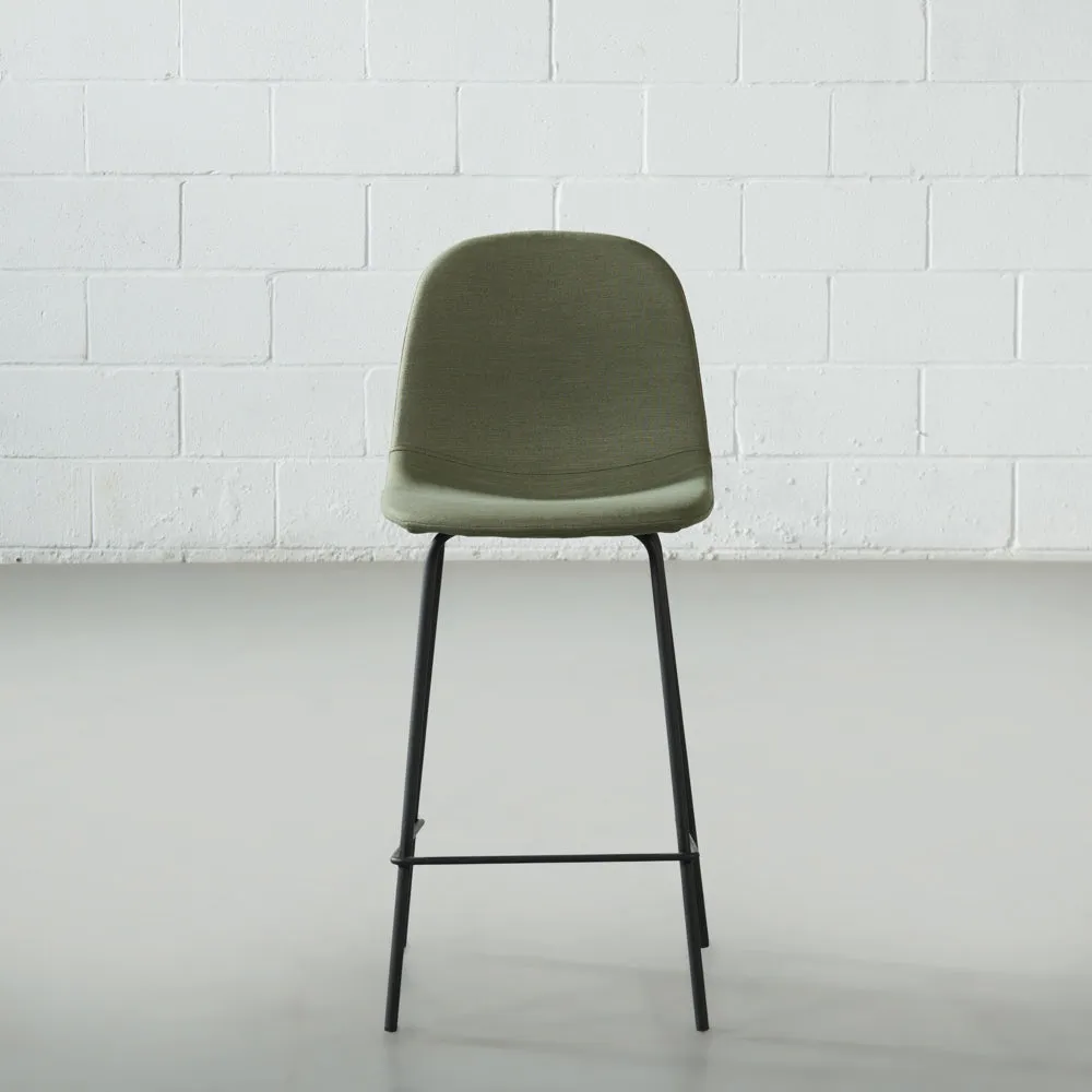 MILAN - Green Fabric Counter Stool