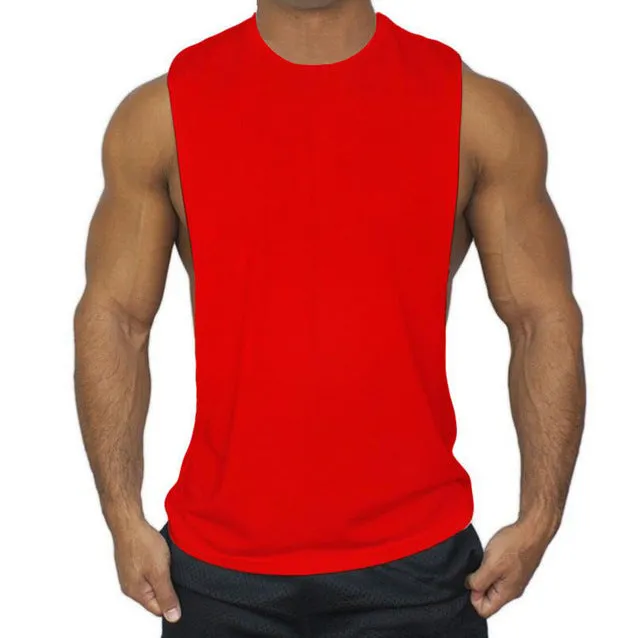 Muscleguys Mens Casual Loose Fitness Tank Tops For Male Summer Open side Sleeveless Active Muscle Shirts Vest Undershirts