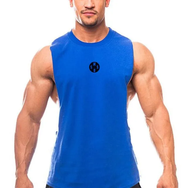 Muscleguys Mens Casual Loose Fitness Tank Tops For Male Summer Open side Sleeveless Active Muscle Shirts Vest Undershirts