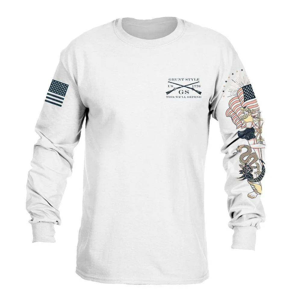 Nautical Pinup Long Sleeve - White