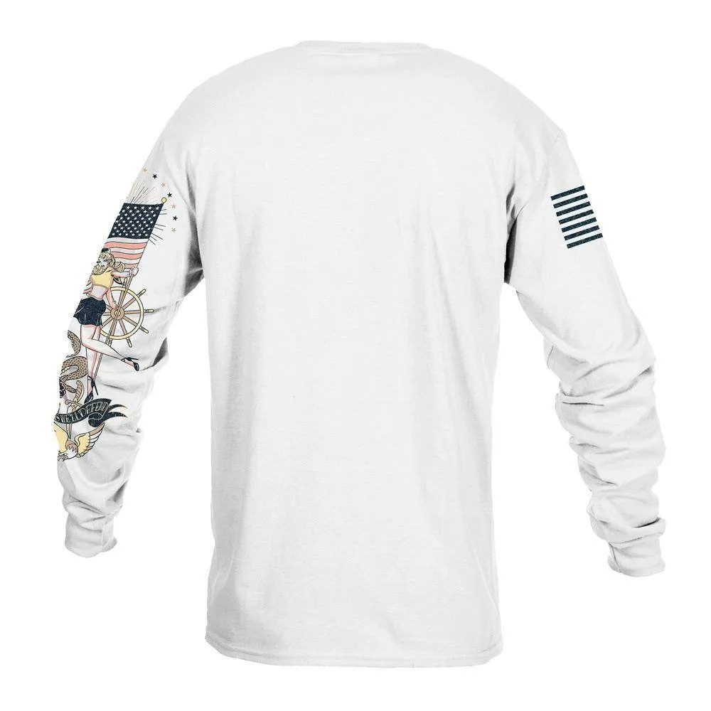 Nautical Pinup Long Sleeve - White