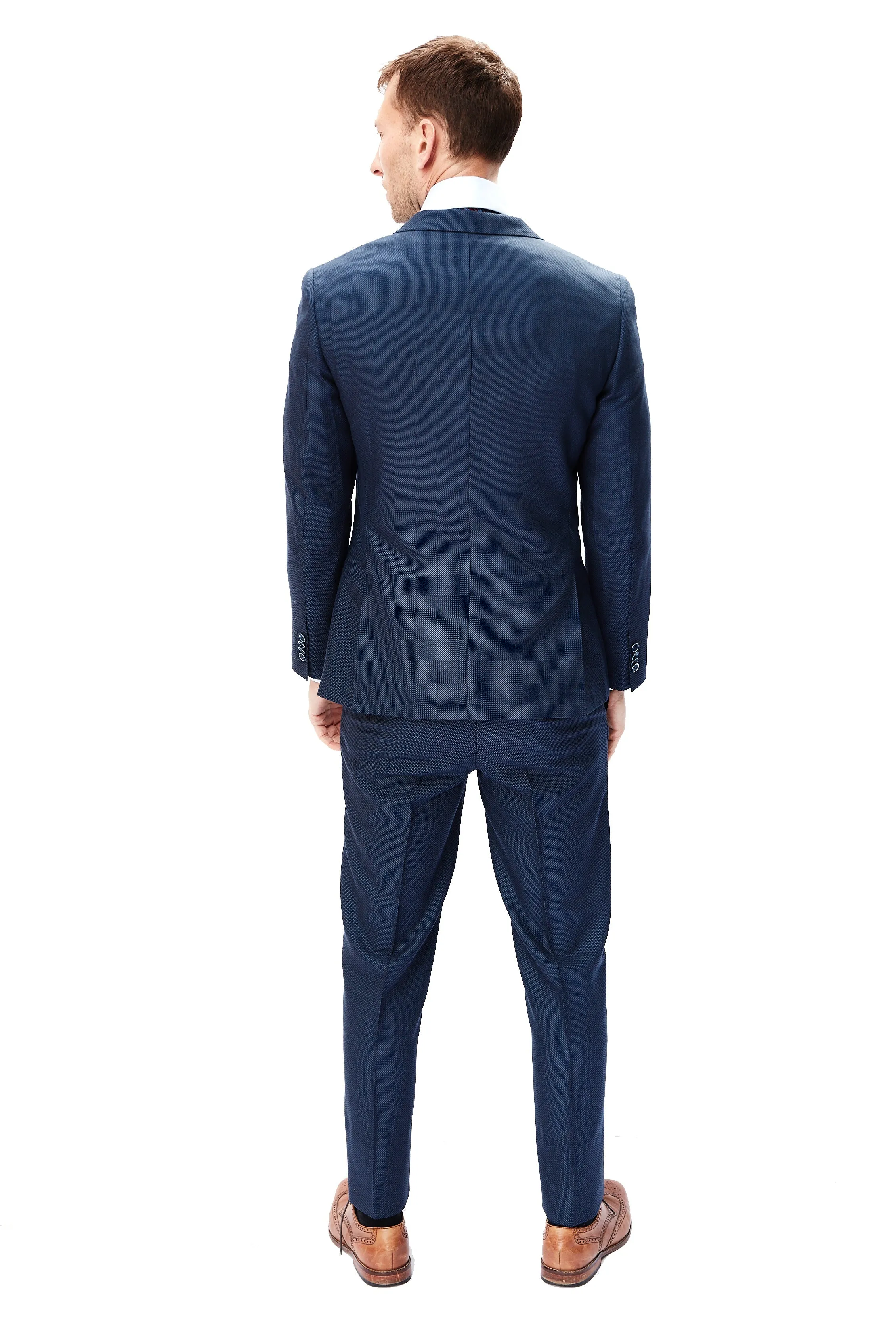 Navy Blue Nailhead Suit