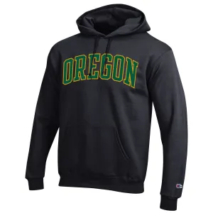 Oregon Ducks Champion Black Powerblend Fleece Hoodie Pullover Sweatshirt