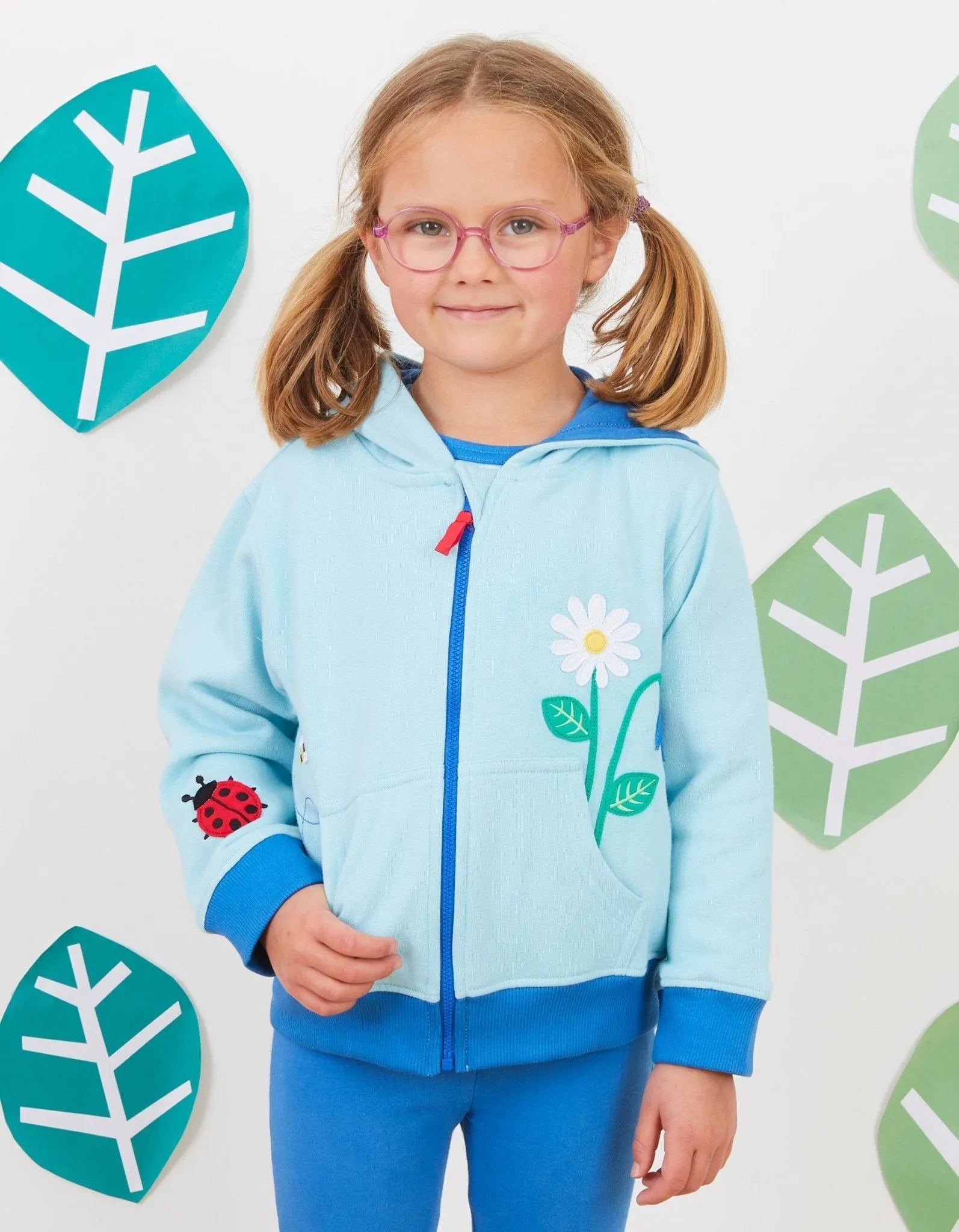 Organic English Garden Applique Hoodie