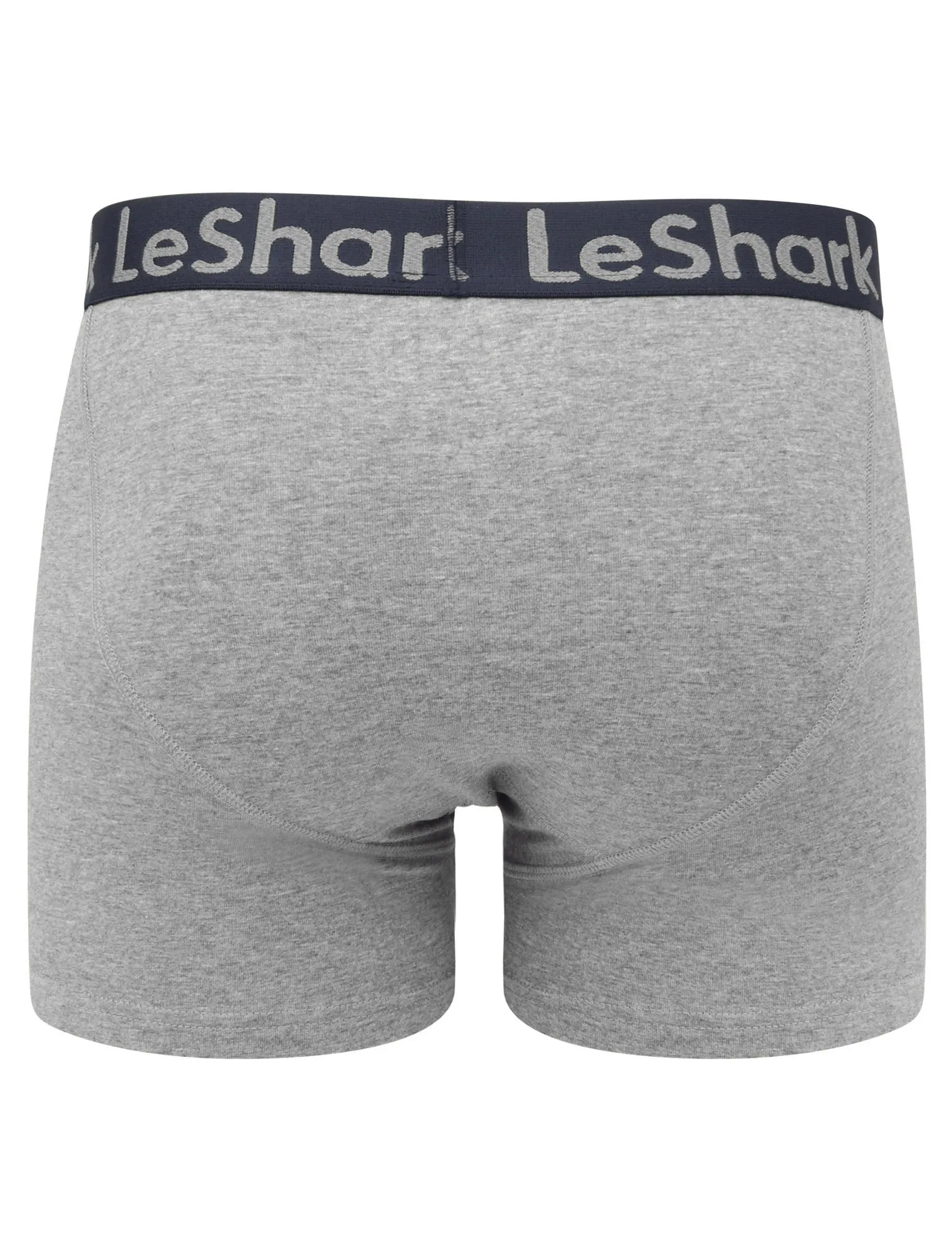 Peace (2 Pack) Boxer Shorts Set in Mid Grey Marl / Sky Captain Navy - Le Shark