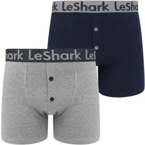 Peace (2 Pack) Boxer Shorts Set in Mid Grey Marl / Sky Captain Navy - Le Shark