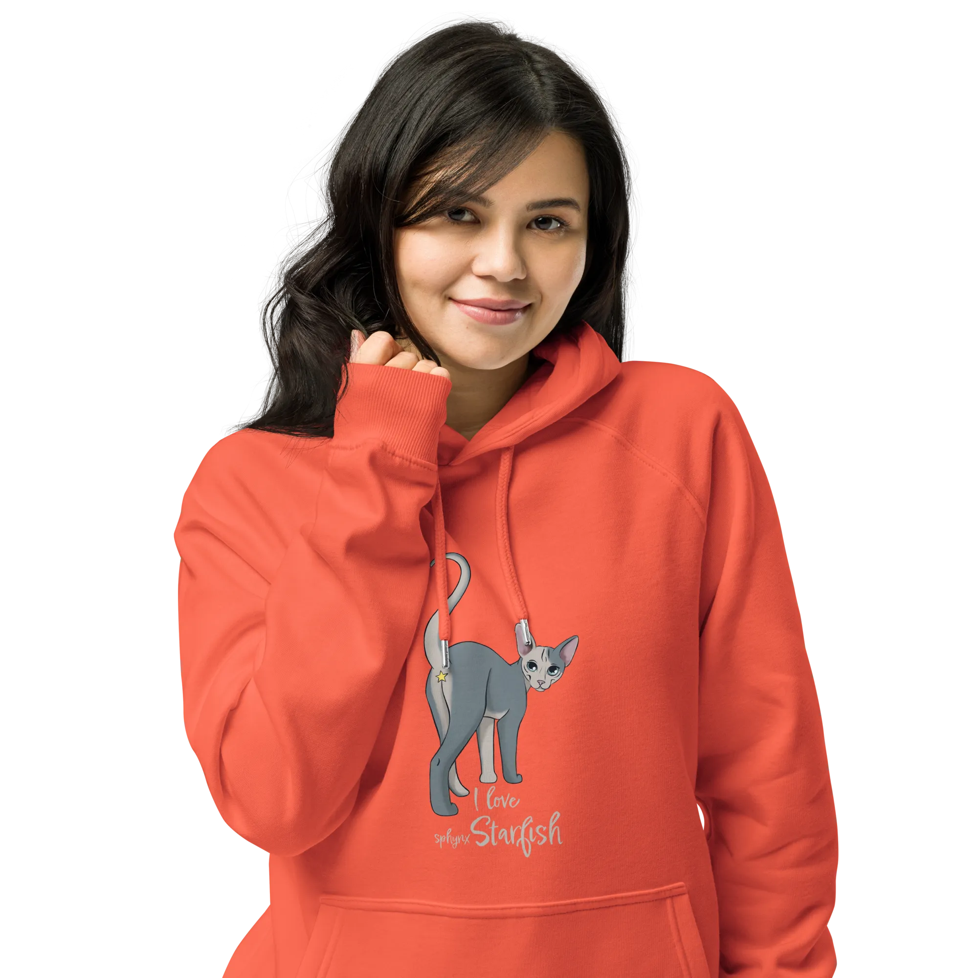 "I LOVE SPHYNX STARFISH" WOMEN'S ECO HOODIE