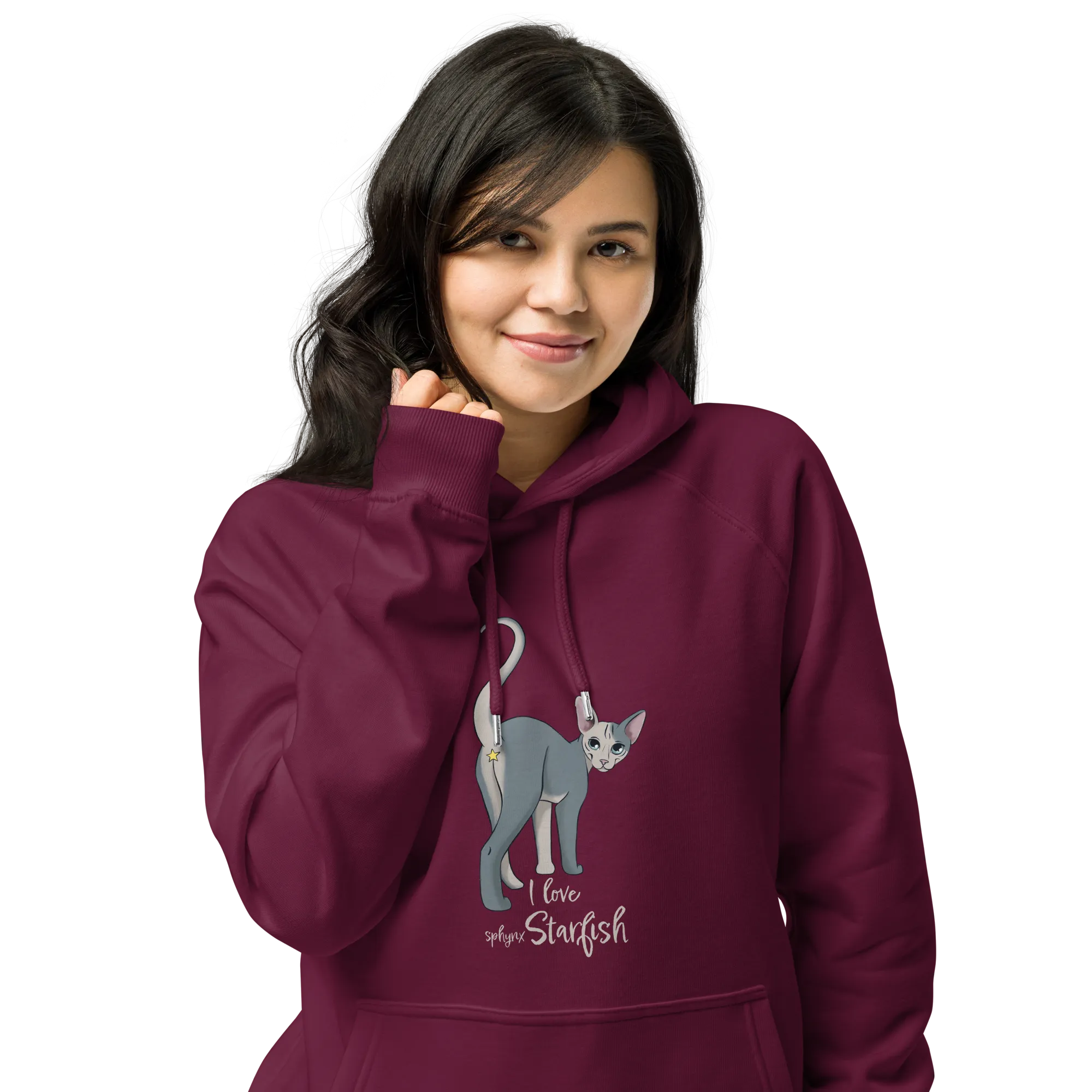 "I LOVE SPHYNX STARFISH" WOMEN'S ECO HOODIE