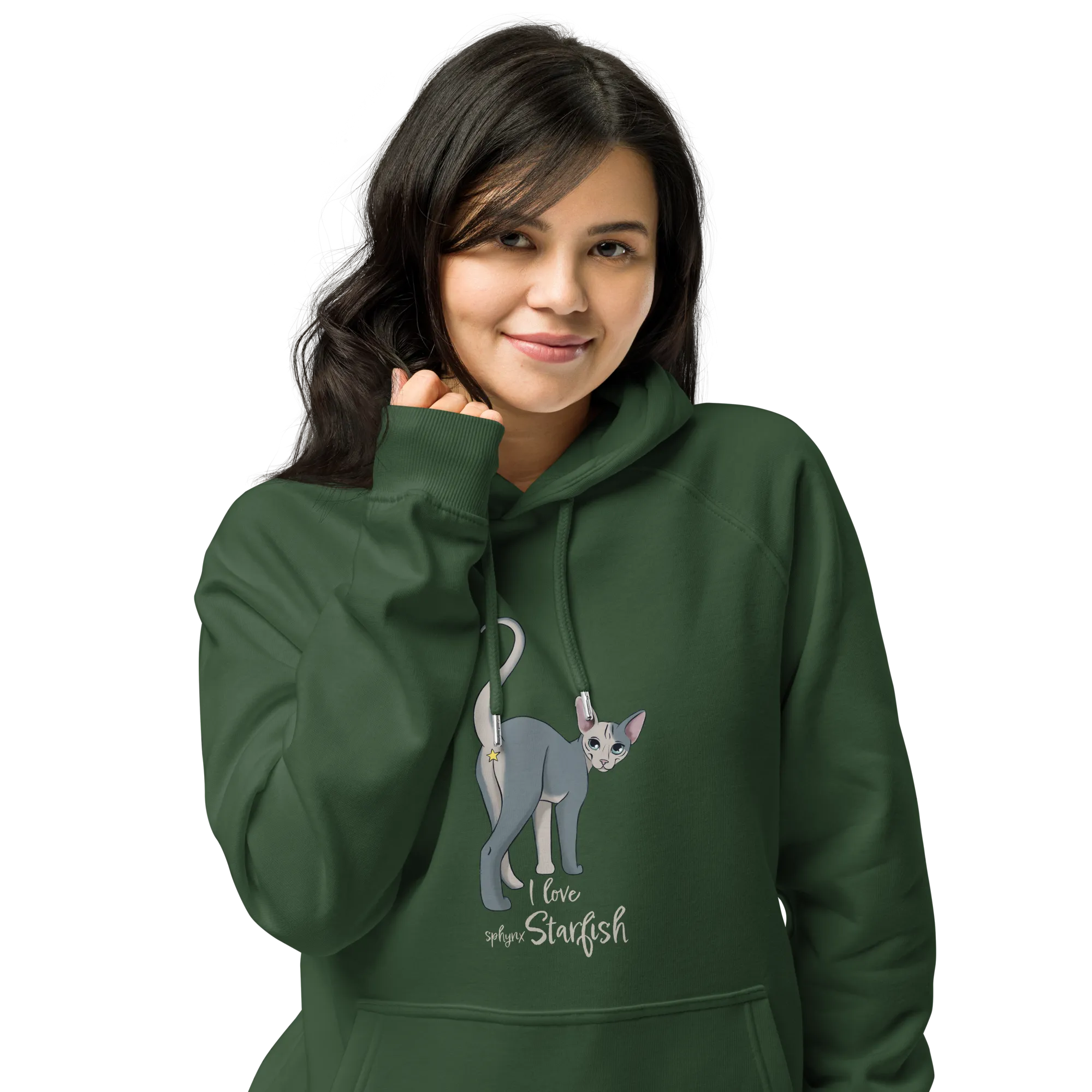 "I LOVE SPHYNX STARFISH" WOMEN'S ECO HOODIE