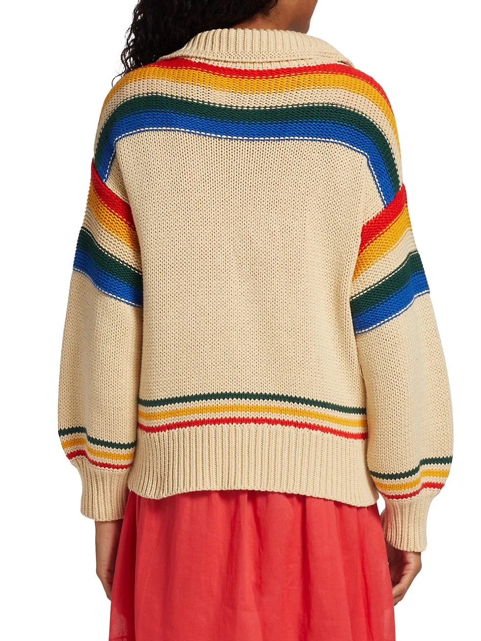 Ranch Zip-Front Cardigan ~ Vintage Prism Stripe